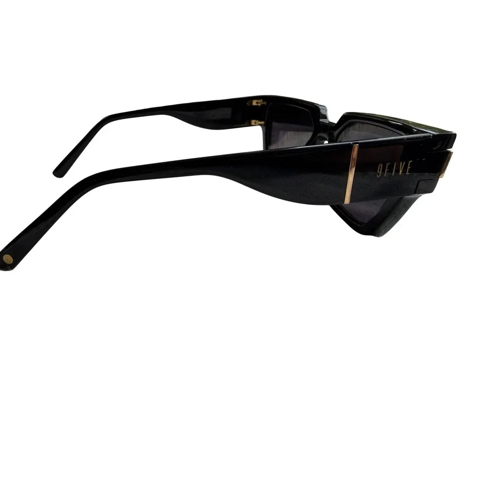9FIVE Locks Sunglasses Black Gold Acetate Luxury Streetwear 54-21-150